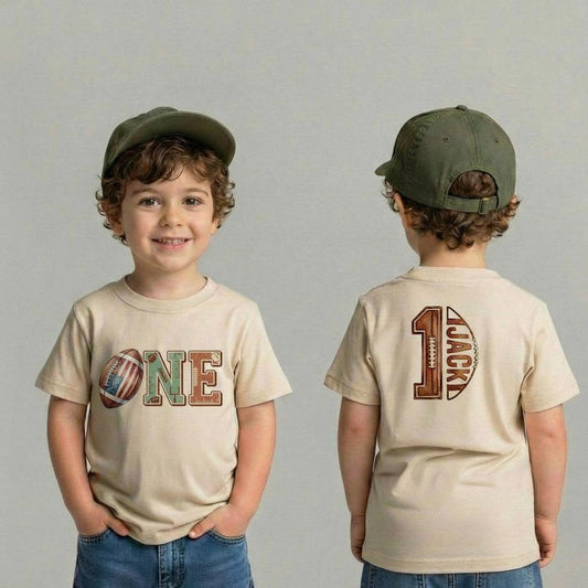 Personalized Football First Birthday T-Shirt - Touchdown Outfit