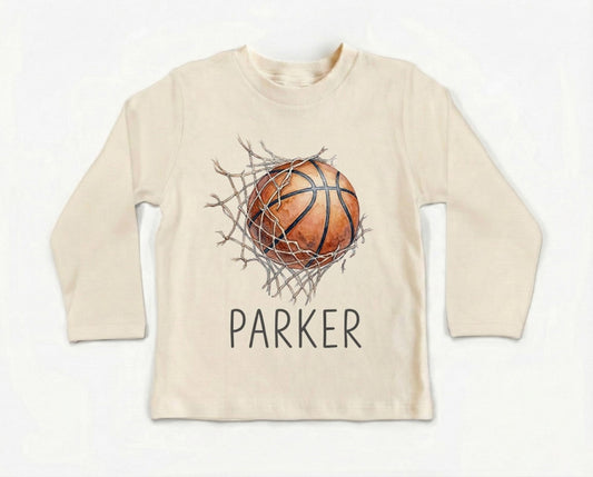 Custom Name Basketball Shirt, Personalized Watercolor Sports Tee, Basketball Lover Gift, Game Day Outfit, Player Fan Team Apparel