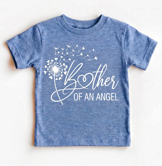 Brother Of An Angel Dandelion Shirt, Sibling Loss Grief Gift, Infant Loss Memorial Toddler Tee, Miscarriage Keepsake Kids Top