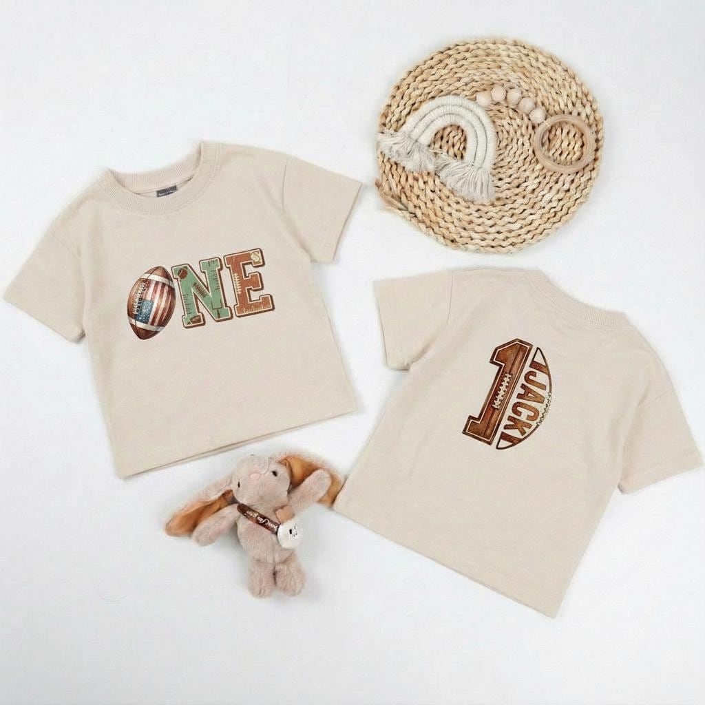 Personalized Football First Birthday T-Shirt - Touchdown Outfit