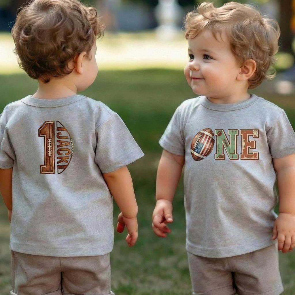 Personalized Football First Birthday T-Shirt - Touchdown Outfit