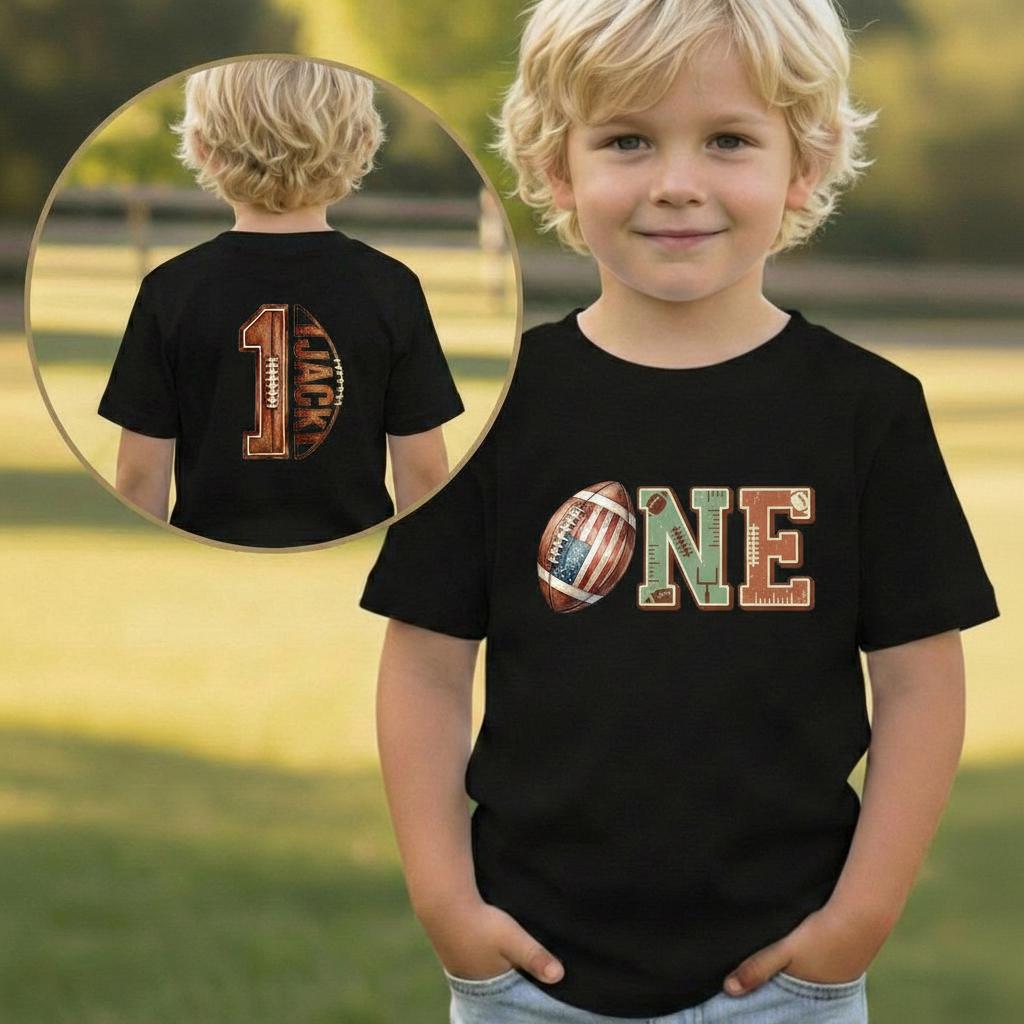 Personalized Football First Birthday T-Shirt - Touchdown Outfit