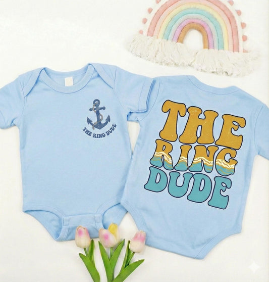 Personalized Ring Dude Bodysuit, Custom Ring Bearer Proposal, Baby Boy Wedding Outfit, Funny Ring Security Shirt, Baby Boy Gift