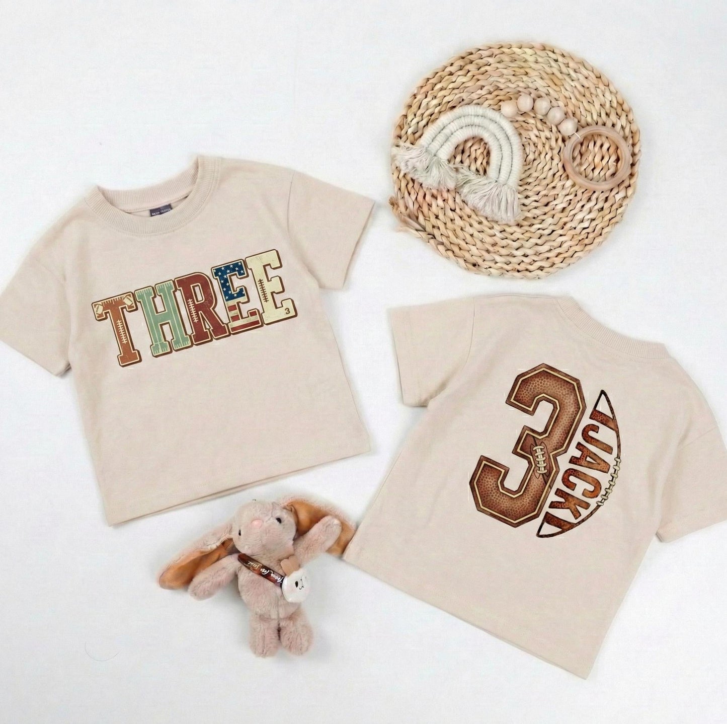 Personalized Football Toddler- Youth Tshirt Sweatshirt, Personalized Fan Football Three Birthday Baby Tshirt, 3rd Year Old Touchdown Outfit