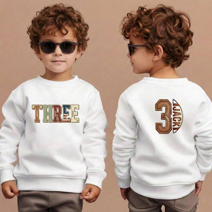 Personalized Football Toddler- Youth Tshirt Sweatshirt, Personalized Fan Football Three Birthday Baby Tshirt, 3rd Year Old Touchdown Outfit