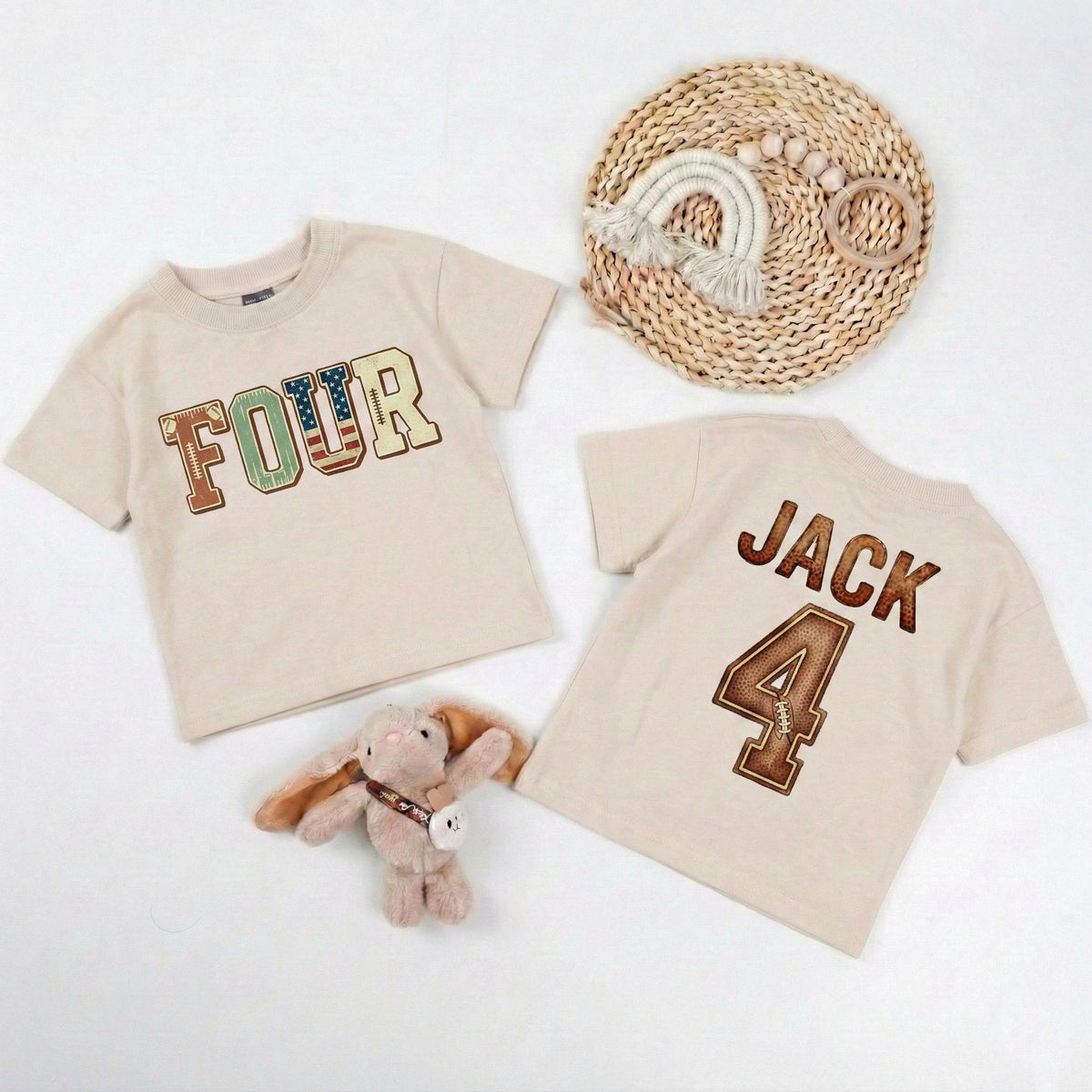 Personalized Football Four Birthday T-Shirt – Youth Touchdown Outfit