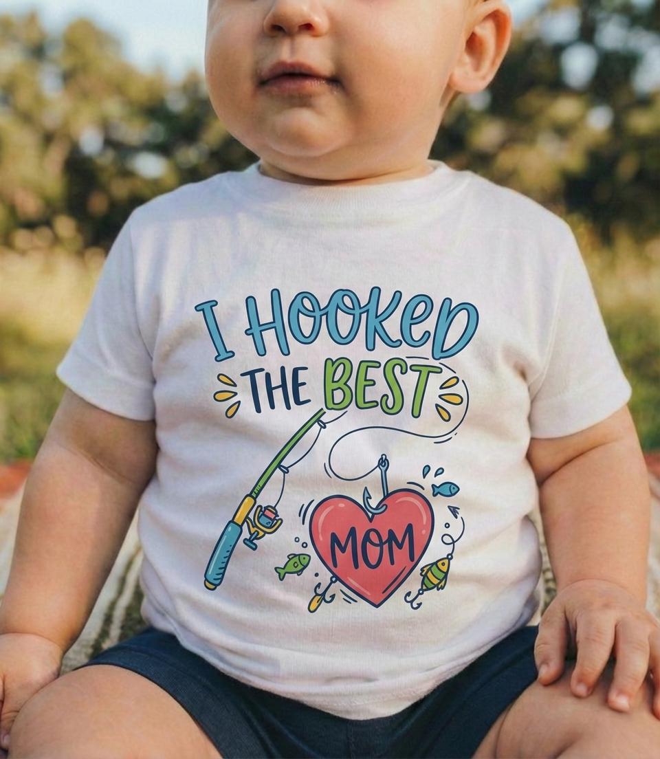 Baby Fishing Bodysuit, I Hooked The Mom Onesie, Daddy Fishing Buddy, Fisherman Dad Gift, Newborn Boy Clothes, Funny Baby Shower Gift