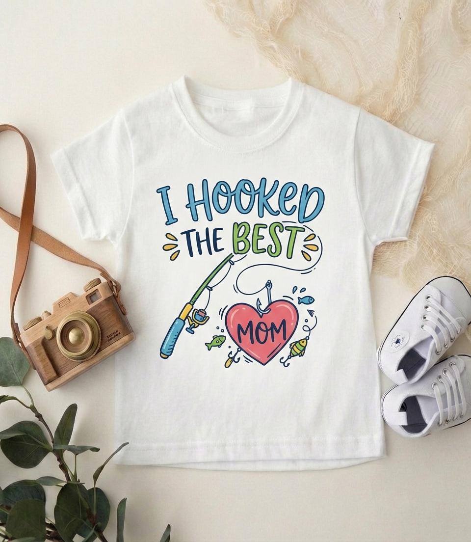 Baby Fishing Bodysuit, I Hooked The Mom Onesie, Daddy Fishing Buddy, Fisherman Dad Gift, Newborn Boy Clothes, Funny Baby Shower Gift