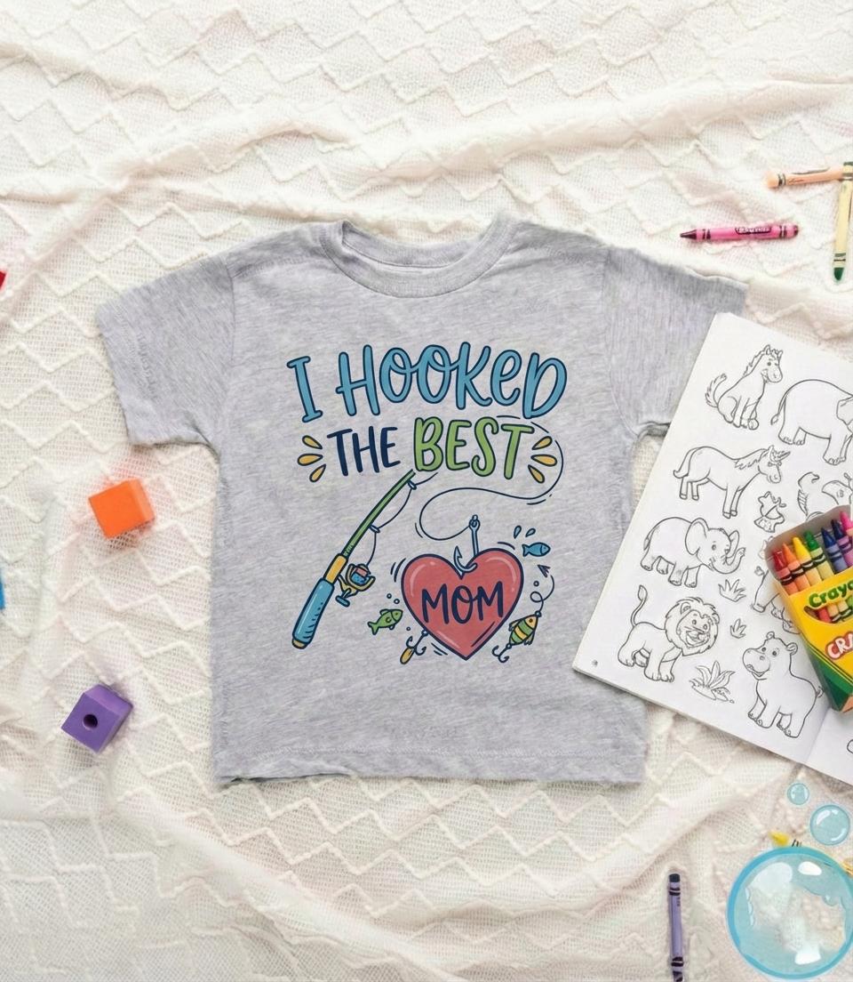 Baby Fishing Bodysuit, I Hooked The Mom Onesie, Daddy Fishing Buddy, Fisherman Dad Gift, Newborn Boy Clothes, Funny Baby Shower Gift