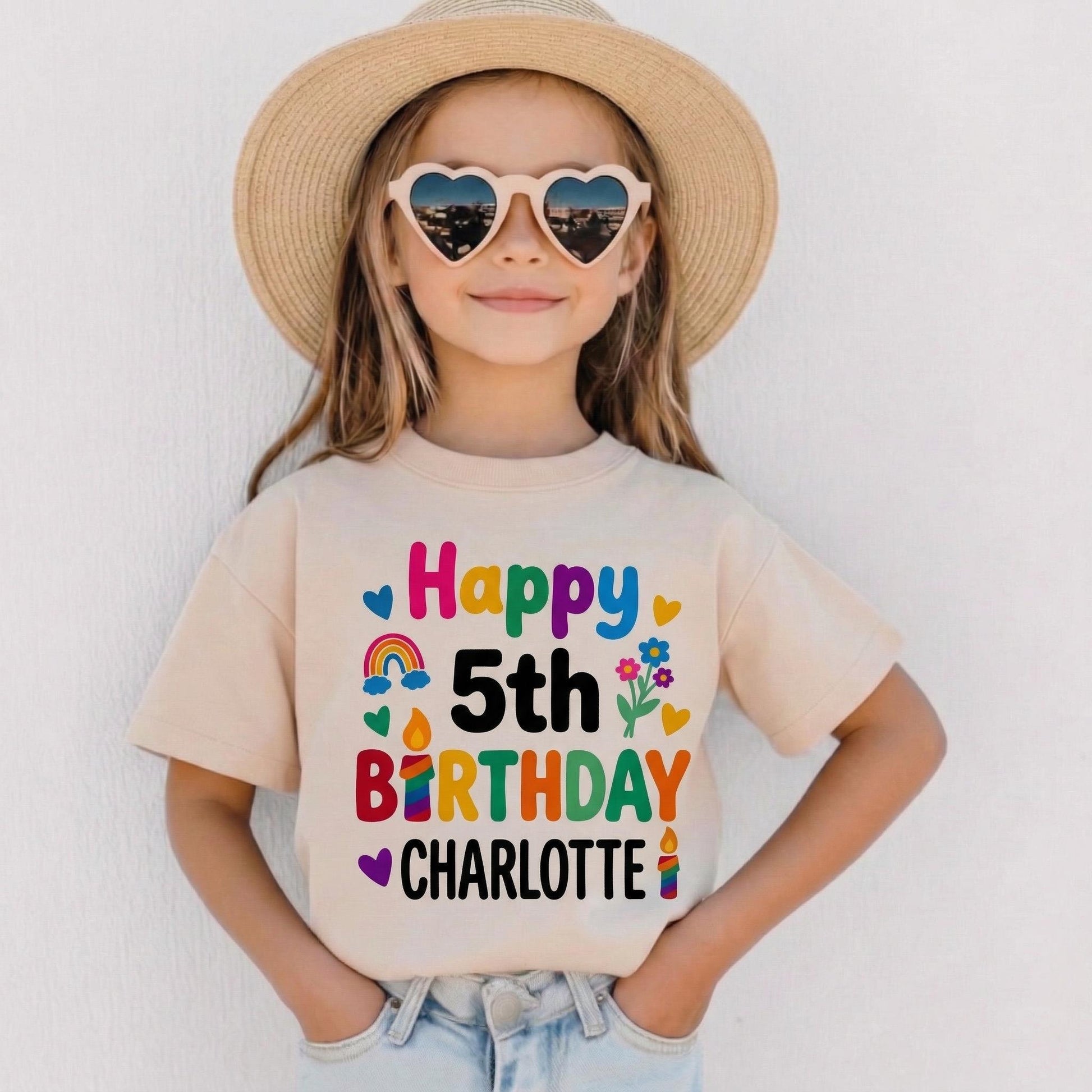Personalized 5th Birthday Shirt, Officially a Handful Custom Name Tee, Five Year Old Kids Birthday Gift, Custom Age Boy Girl Toddler Tee