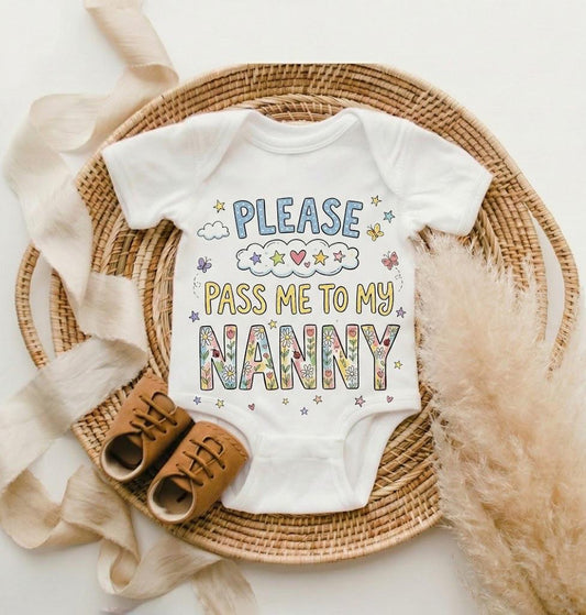 Baby Bodysuit, Floral Nanny Announcement, Newborn Clothes, Toddler Tee