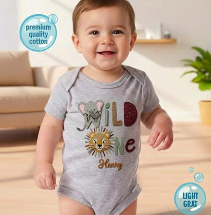 Custom Wild One Safari Birthday Shirt – Jungle Animals, Lion, Giraffe, Zebra Name