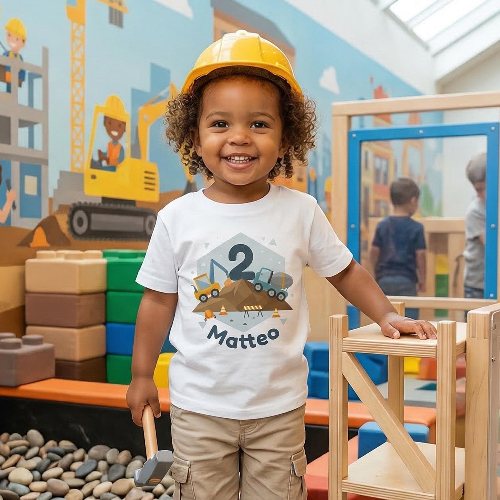 Personalized Excavator Birthday Shirt, Construction Boy Tee, Custom Name Age Toddler Gift, Digger Party Outfit, Kids Wheel Loader Clothing
