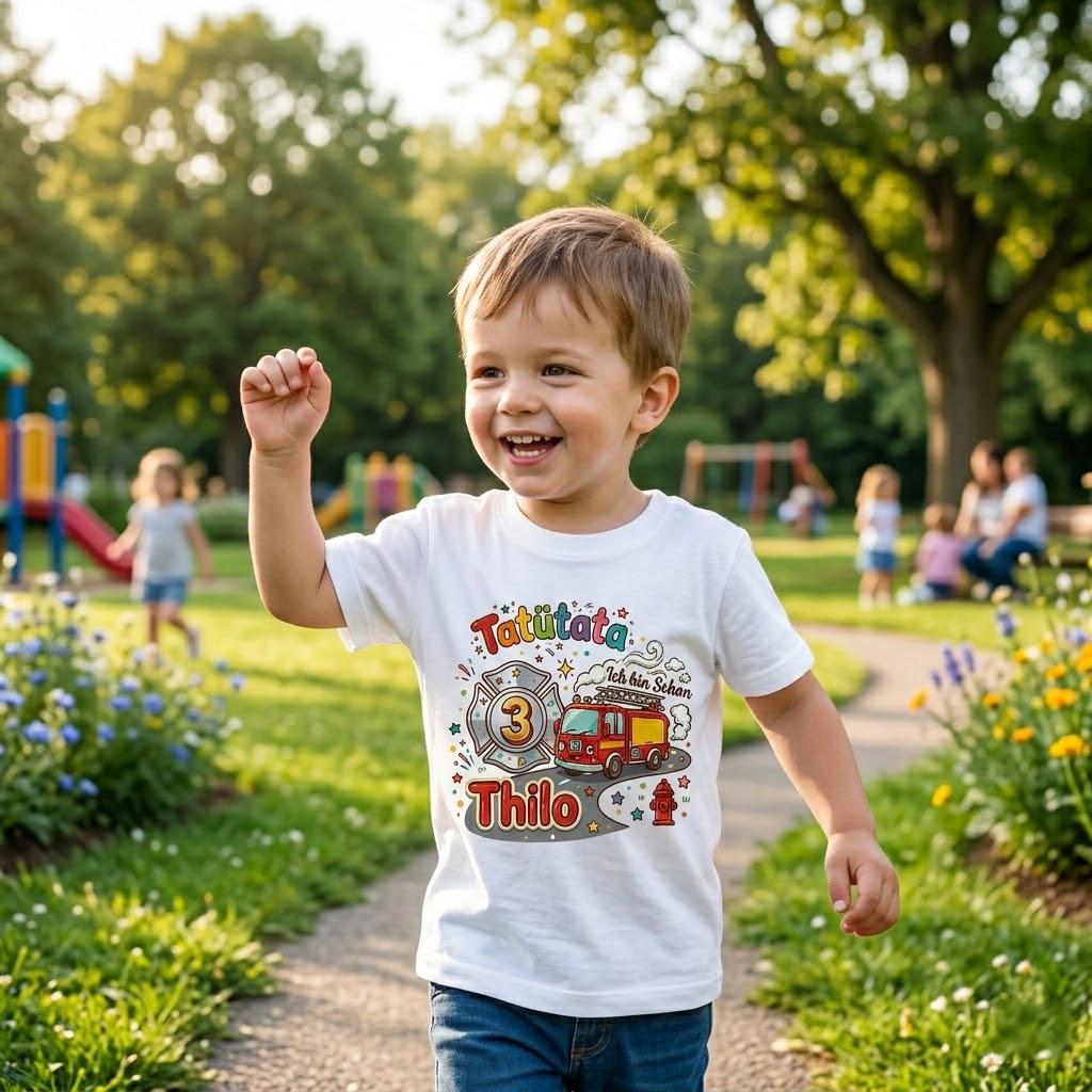 Custom Fire Truck Birthday Shirt, Third Birthday Boy Firefighter Engine Party Wee-oo