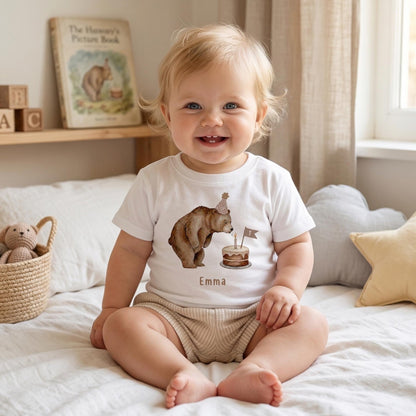 Personalized Beary First Birthday Outfit, Custom Bear 1st Birthday Shirt, Woodland 1st Birthday Bodysuit, Baby Boy Girl Bear Party Gift