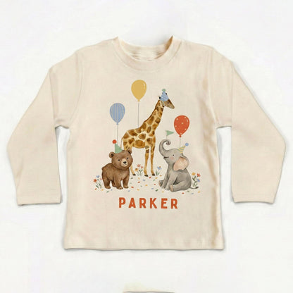 Safari Birthday Outfit, Personalized Animal Party Shirt, Kids Toddler Bodysuit