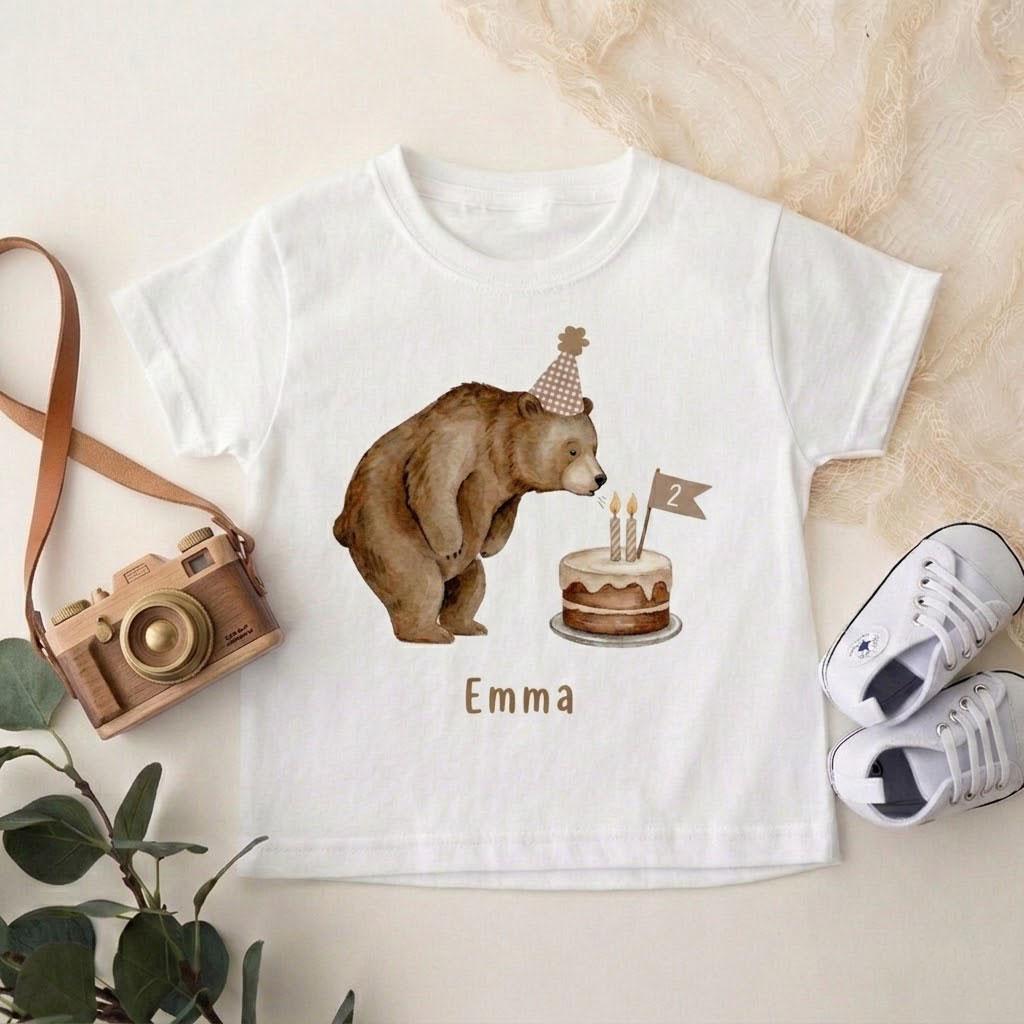 Personalized Two Sweet Bear 2nd Birthday Outfit, Custom Bear Two Toddler Shirt, Neutral Second Bday Boy Girl Gift
