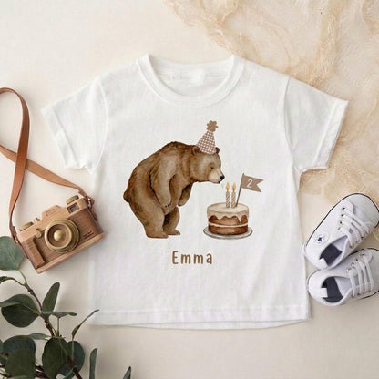 Personalized Two Sweet Bear 2nd Birthday Outfit, Custom Bear Two Toddler Shirt, Neutral Second Bday Boy Girl Gift