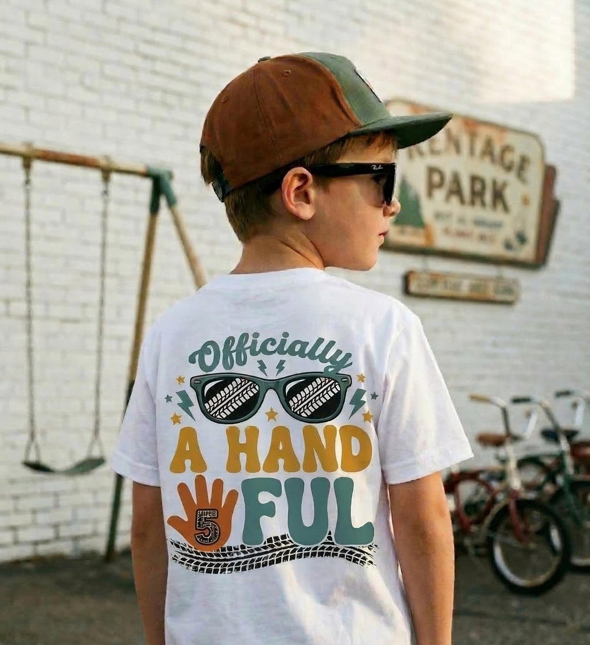 Personalized 5th Birthday Boy Shirt, Retro Sunglasses Graphic Tee