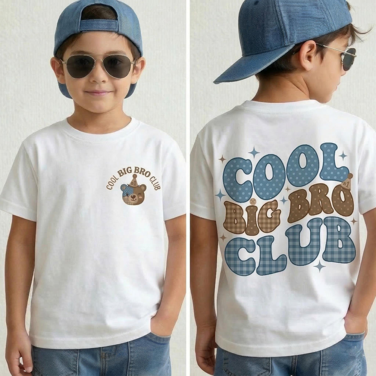 Big Bro Club Shirt, Toddler Brother Announcement Tee, Cotton Boys Top