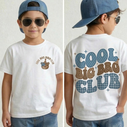 Big Bro Club Shirt, Toddler Brother Announcement Tee, Cotton Boys Top