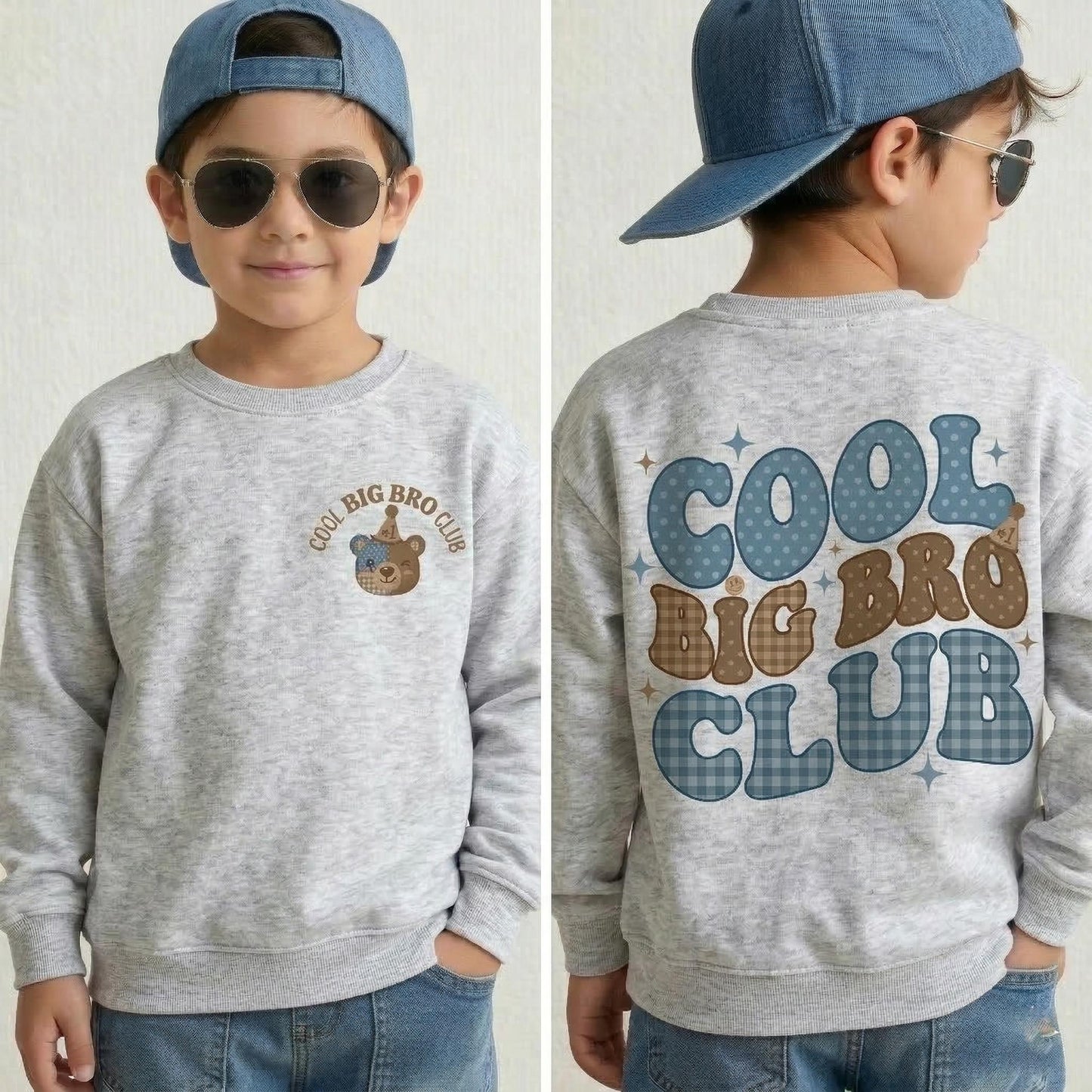 Big Bro Club Shirt, Toddler Brother Announcement Tee, Cotton Boys Top