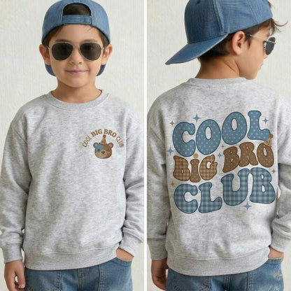 Big Bro Club Shirt, Toddler Brother Announcement Tee, Cotton Boys Top