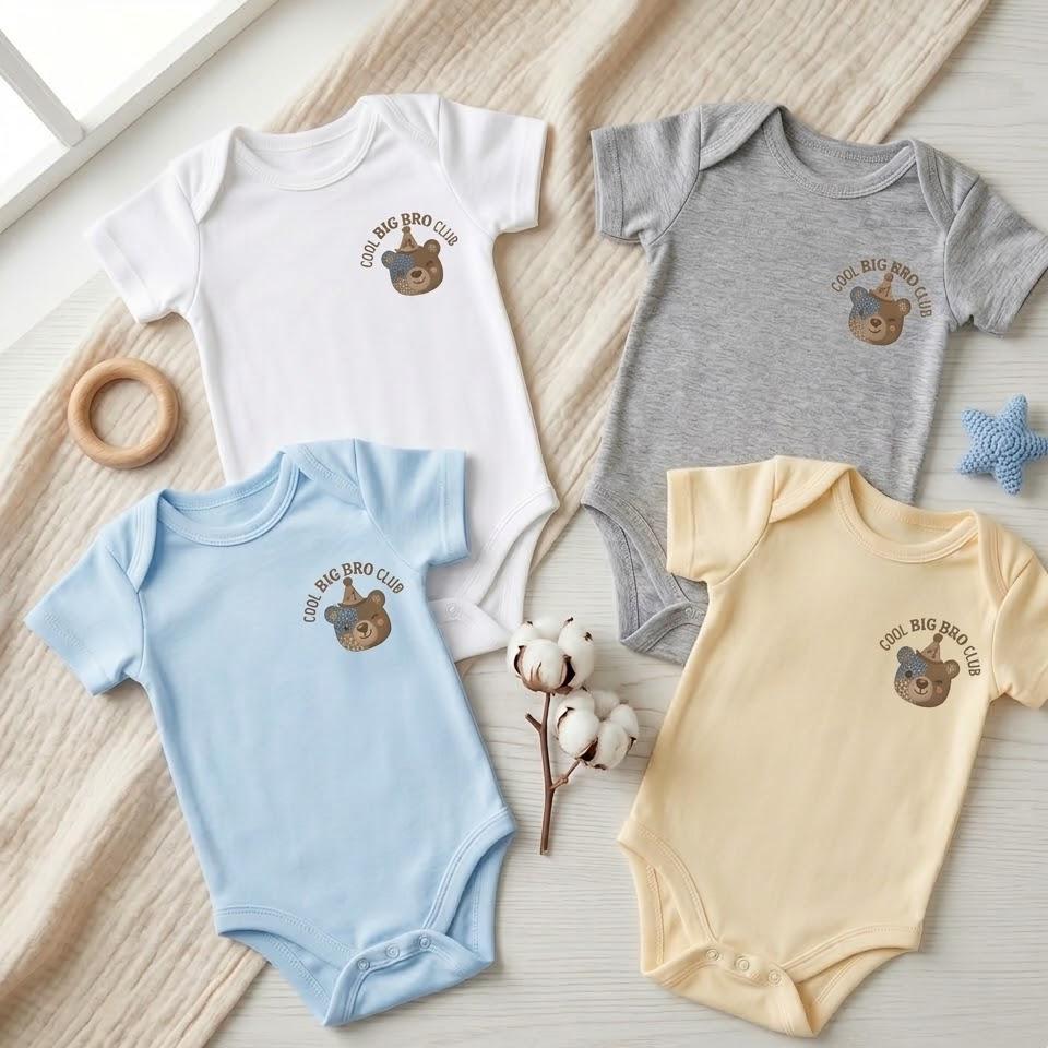 Big Bro Club Shirt, Toddler Brother Announcement Tee, Cotton Boys Top
