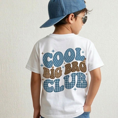 Big Bro Club Shirt, Toddler Brother Announcement Tee, Cotton Boys Top