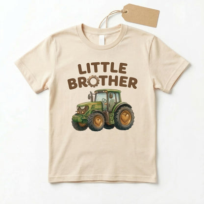 Personalized Big Brother Little Brother Tractor Shirts, Custom Farm Matching Sibling Outfits, New Baby Boy Announcement Tees