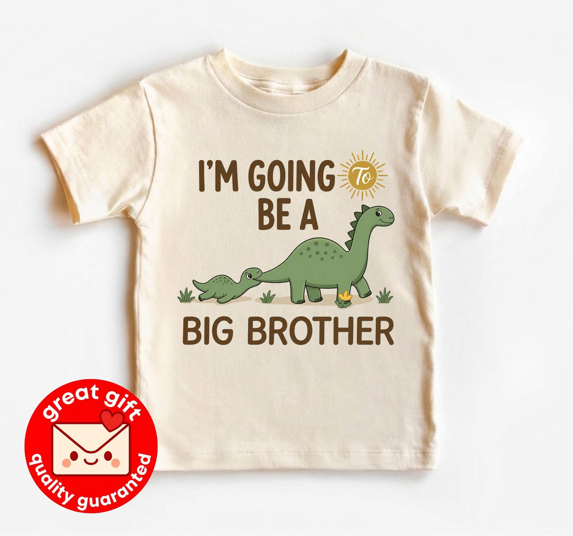 I'm Going To Be A Big Brother Shirt, Big Dino Little Dino Sibling Reveal, Dinosaur Pregnancy Announcement Boy, Toddler Promoted To Bro Tee