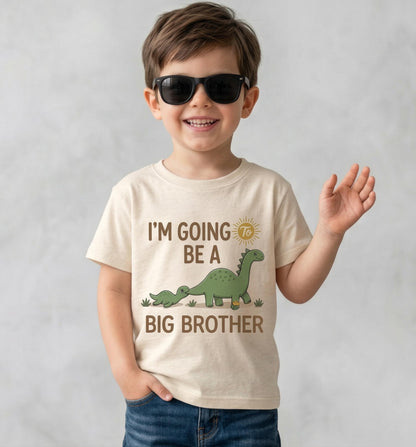 I'm Going To Be A Big Brother Shirt, Big Dino Little Dino Sibling Reveal, Dinosaur Pregnancy Announcement Boy, Toddler Promoted To Bro Tee