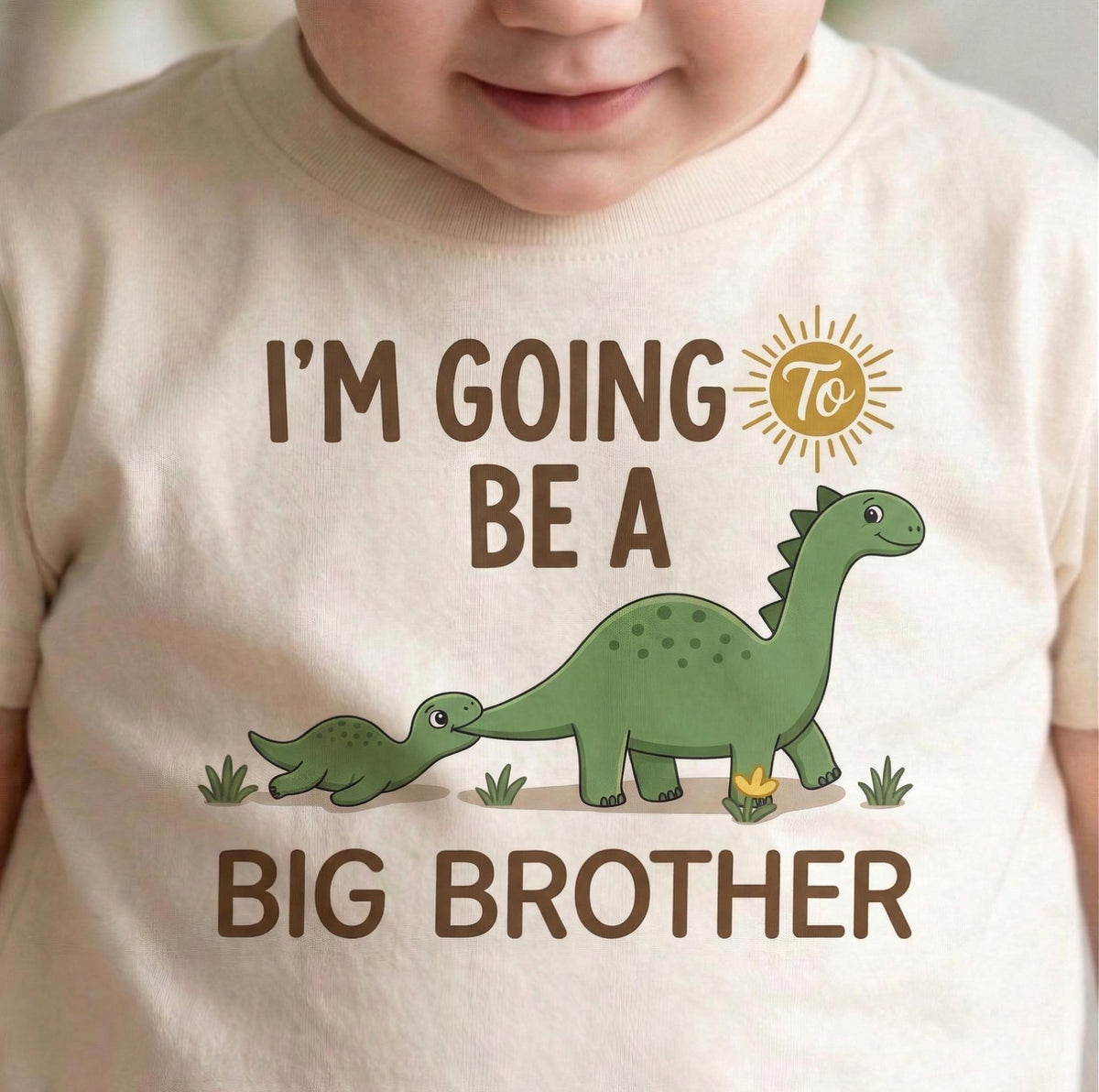 I'm Going To Be A Big Brother Shirt, Big Dino Little Dino Sibling Reveal, Dinosaur Pregnancy Announcement Boy, Toddler Promoted To Bro Tee