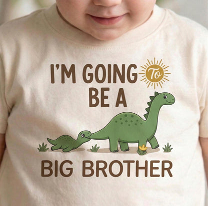 I'm Going To Be A Big Brother Shirt, Big Dino Little Dino Sibling Reveal, Dinosaur Pregnancy Announcement Boy, Toddler Promoted To Bro Tee
