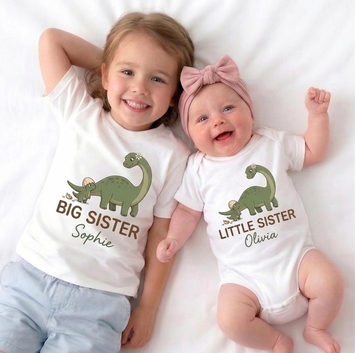 Personalized Dinosaur Sibling Shirts, Big Brother Little Sister Matching Outfit, Promoted to Big Brother 2026, Pregnancy Reveal Gift