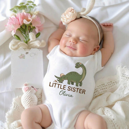 Personalized Dinosaur Sibling Shirts, Big Brother Little Sister Matching Outfit, Promoted to Big Brother 2026, Pregnancy Reveal Gift