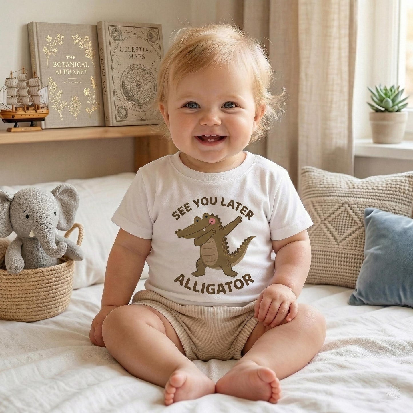 Dabbing Alligator Twin Onesies, See You Later Alligator In A While Crocodile, Funny Twin Bodysuit, Baby Shower Gift, Sibling Shirts