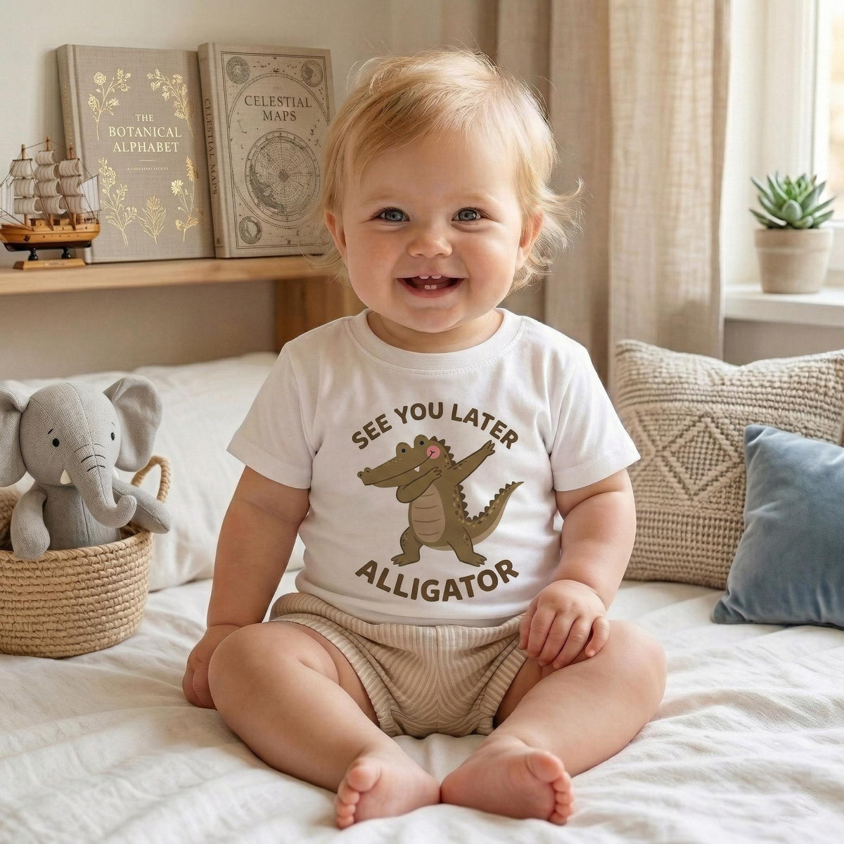 Dabbing Alligator Twin Onesies, See You Later Alligator In A While Crocodile, Funny Twin Bodysuit, Baby Shower Gift, Sibling Shirts