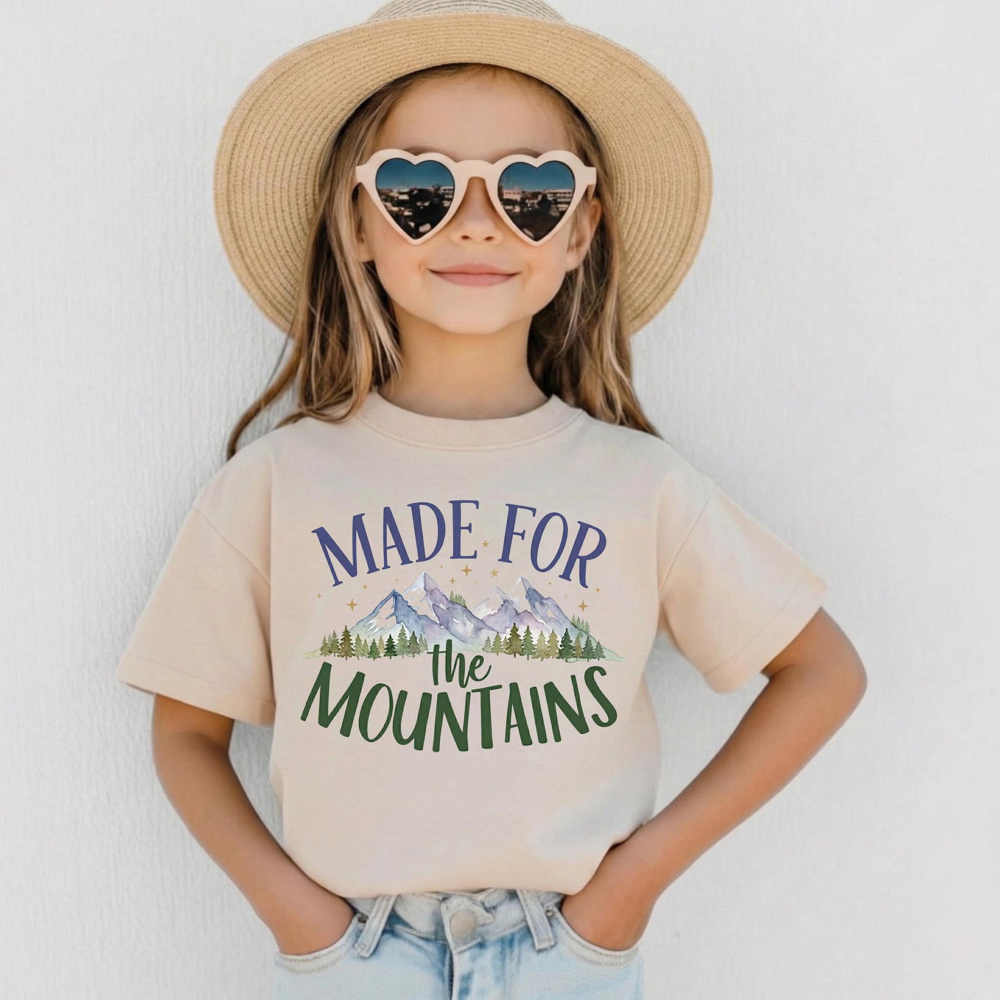 Made for the Mountains Toddler Shirt, Watercolor Mountain Kids Tee, Little Camper Outfit, Adventure Baby Clothes, Gender Neutral Hiking Top