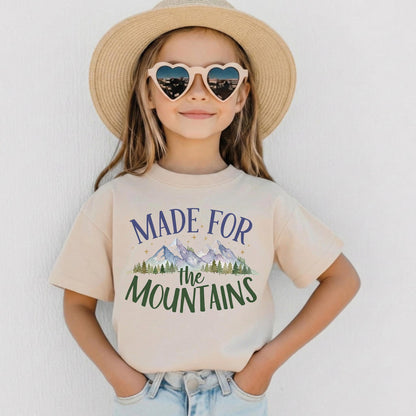 Made for the Mountains Toddler Shirt, Watercolor Mountain Kids Tee, Little Camper Outfit, Adventure Baby Clothes, Gender Neutral Hiking Top