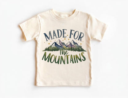 Made for the Mountains Toddler Shirt, Watercolor Mountain Kids Tee, Little Camper Outfit, Adventure Baby Clothes, Gender Neutral Hiking Top