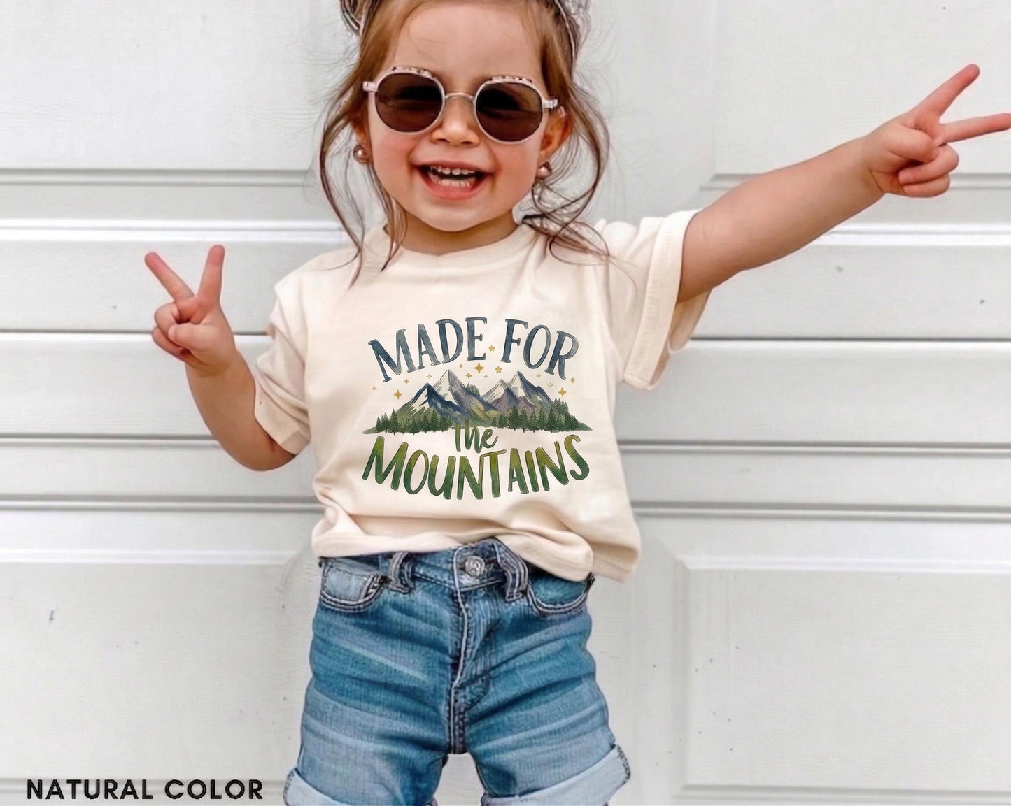 Made for the Mountains Toddler Shirt, Watercolor Mountain Kids Tee, Little Camper Outfit, Adventure Baby Clothes, Gender Neutral Hiking Top