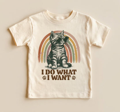 Boho Cat Mom Shirt, I Do What I Want Sarcastic Tee, Funny Retro Kitten Tshirt, Sassy Cat Lover Gift for Women, Rebellious Introvert Top