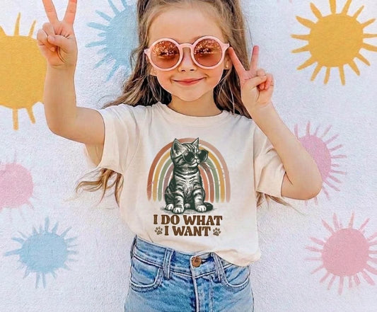 Boho Cat Mom Shirt, I Do What I Want Sarcastic Tee, Funny Retro Kitten Tshirt, Sassy Cat Lover Gift for Women, Rebellious Introvert Top