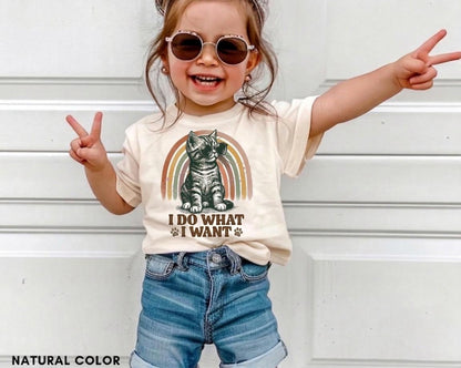 Boho Cat Mom Shirt, I Do What I Want Sarcastic Tee, Funny Retro Kitten Tshirt, Sassy Cat Lover Gift for Women, Rebellious Introvert Top