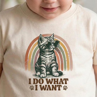 Boho Cat Mom Shirt, I Do What I Want Sarcastic Tee, Funny Retro Kitten Tshirt, Sassy Cat Lover Gift for Women, Rebellious Introvert Top