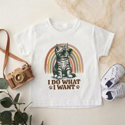 Boho Cat Mom Shirt, I Do What I Want Sarcastic Tee, Funny Retro Kitten Tshirt, Sassy Cat Lover Gift for Women, Rebellious Introvert Top