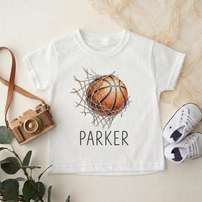 Custom Name Basketball Shirt, Personalized Watercolor Sports Tee, Basketball Lover Gift, Game Day Outfit, Player Fan Team Apparel