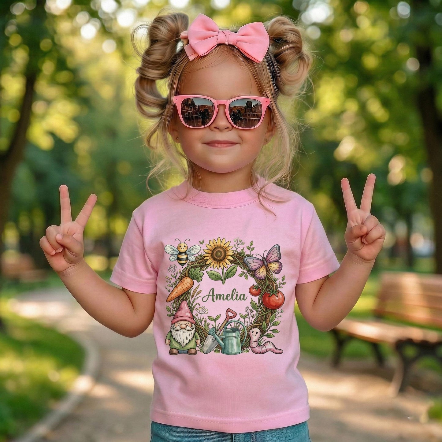 Cute Gnome Kids Shirt, Garden Doodles Toddler Tee, Spring Gardening Baby Outfit, Gnome Lover Gift for Boys Girls, Nature Botanical Shirt