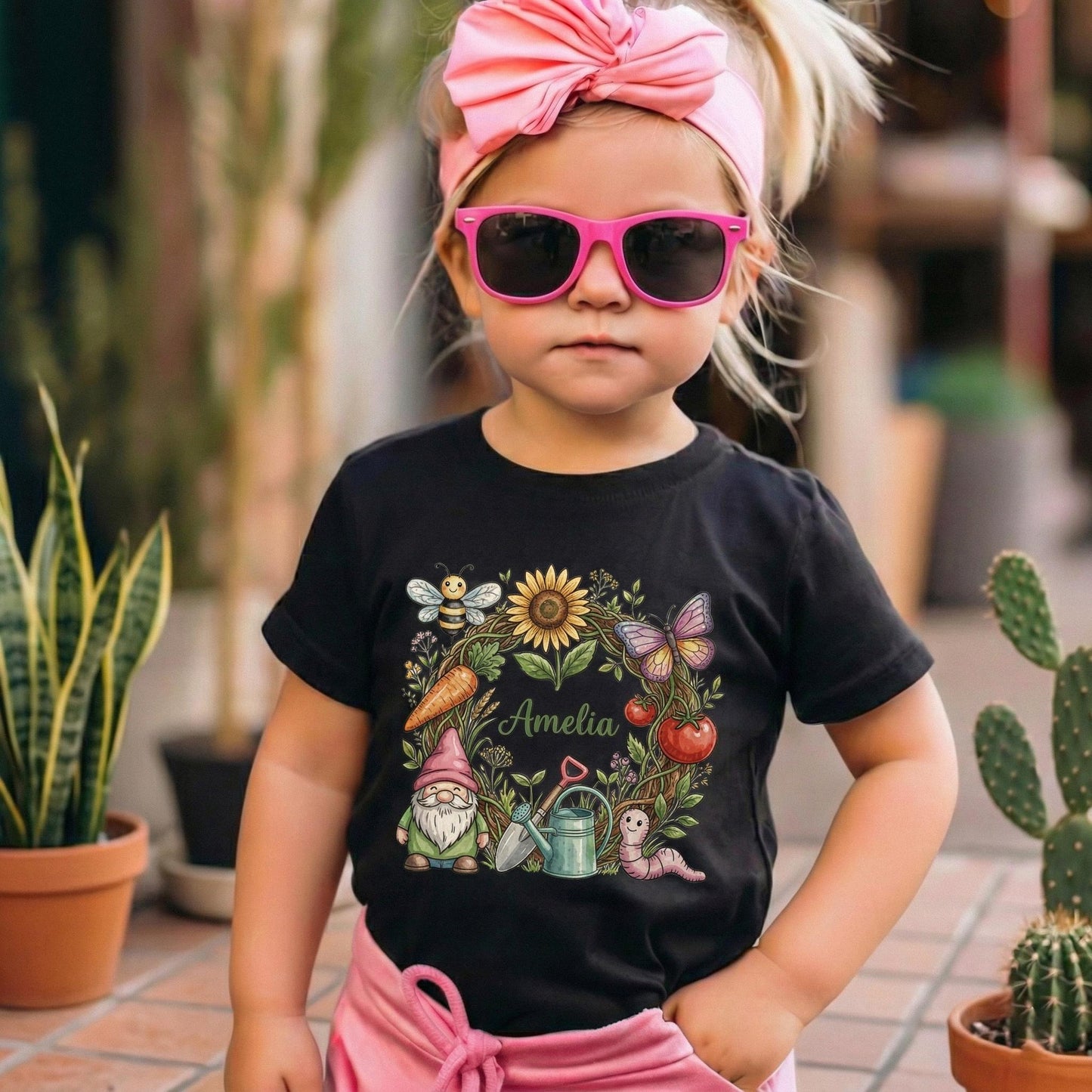 Cute Gnome Kids Shirt, Garden Doodles Toddler Tee, Spring Gardening Baby Outfit, Gnome Lover Gift for Boys Girls, Nature Botanical Shirt